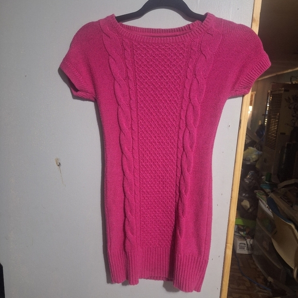 Justice Pink Cable Knit Casual Dress - Picture 1 of 3